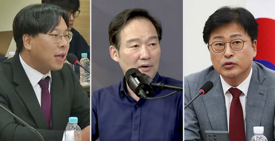 왼쪽부터 국민의힘 박상수 대변인, 신지호 전략기획부총장, 김종혁 최고위원.<박상수 변호사 페이스북·신지호 전 국회의원 유튜브 영상·국민의힘 홈페이지 사진 갈무리>